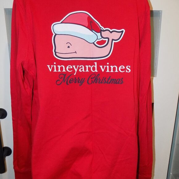 Vineyard Vines Other - Vineyard Vines Red Merry Christmas Santa Hat Whale LS Shirt Size XL Men's